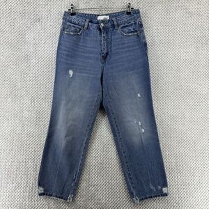 Vervet Jeans Women 29 Blue Medium Wash High Rise Wide Leg Tapered Distressed